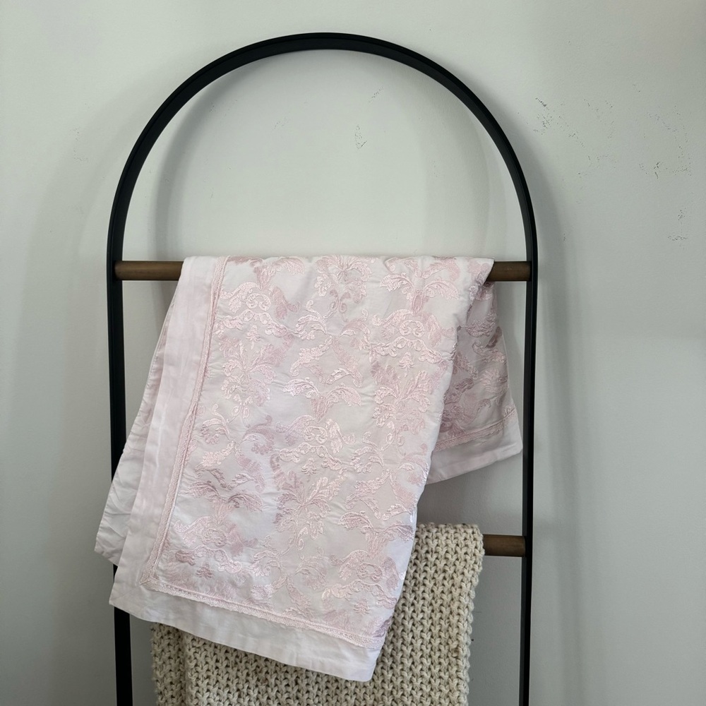 Simply Shabby Chic  | Euro Pillow 
Cover | Pink Cotton Embroidered